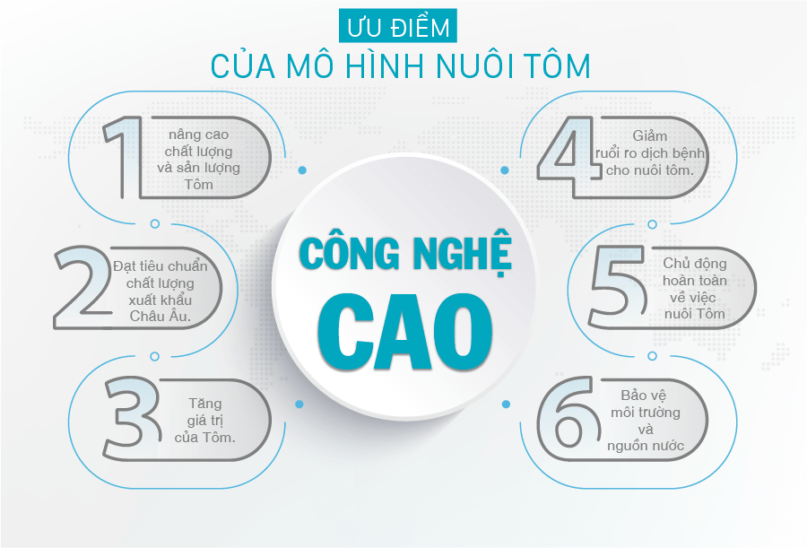 Ưu điểm của mô hình nuôi tôm công nghệ cao.