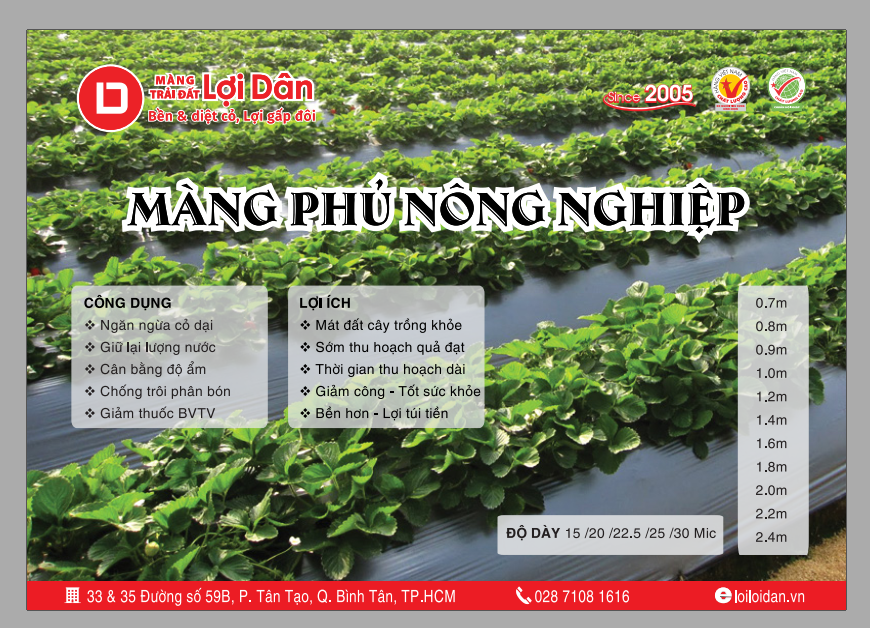 Màng phủ nông nghiệp tiếng anh là agricultural mulch